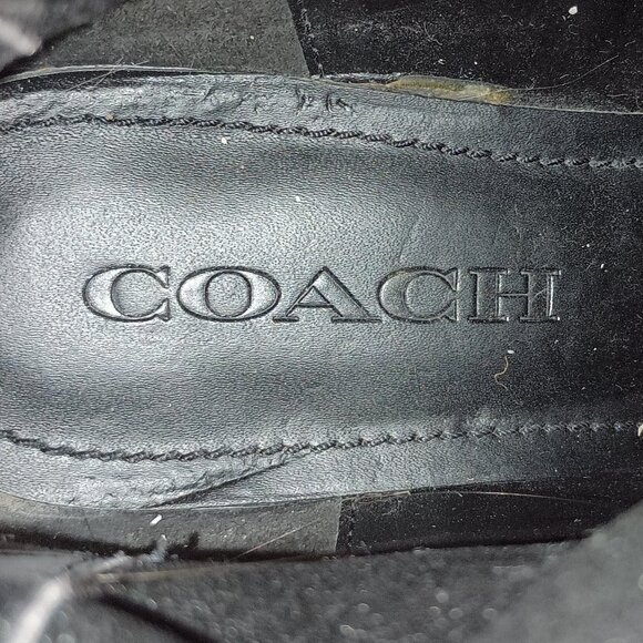 Coach Bowery Beadchain Black Leather Ankle Boots Women’s Size 6.5 B – Very Good - Picture 13 of 16